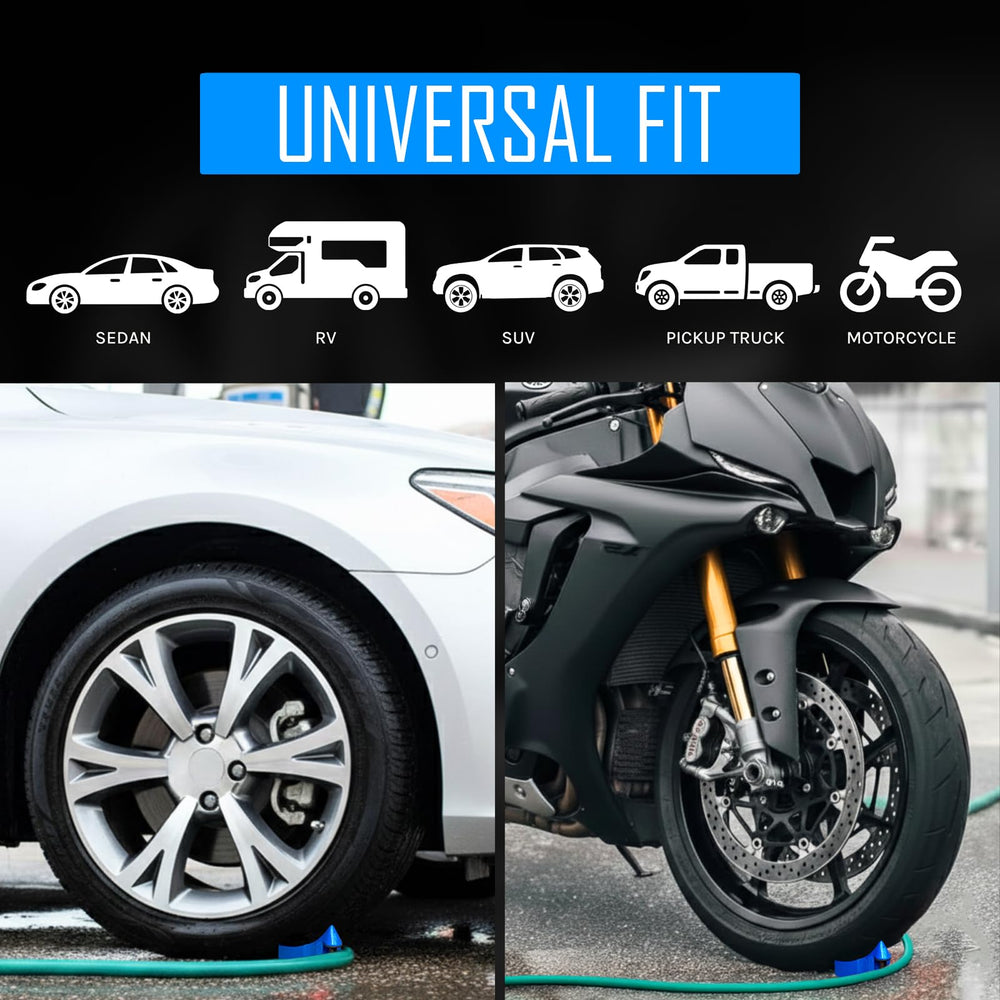 Detail Guardz installed under a car tire showing smooth hose movement and safety
