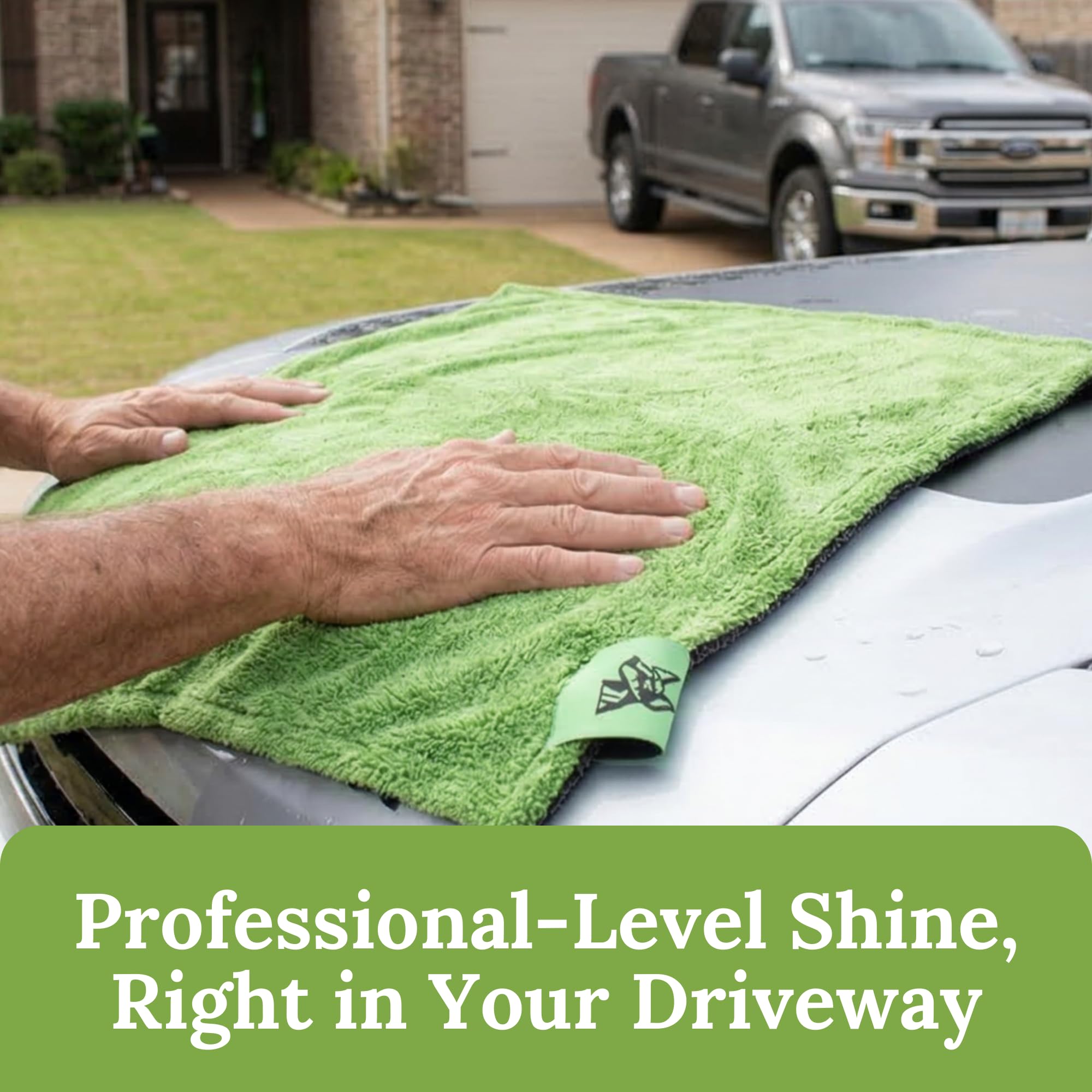 Devil Dog towel removing water from door panel leaving a streak-free finish
