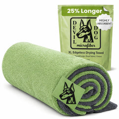 Devil Dog Microfiber front view showing full towel coverage and quick drying benefit