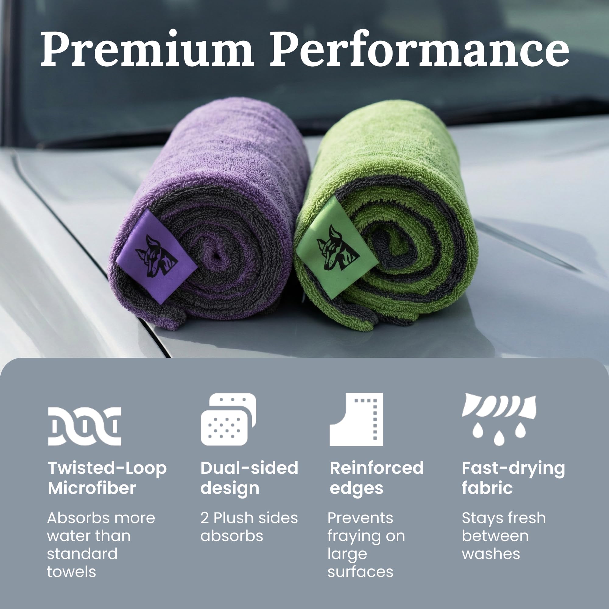 Close-up of Devil Dog twisted-loop microfiber highlighting high absorbency and dirt lift