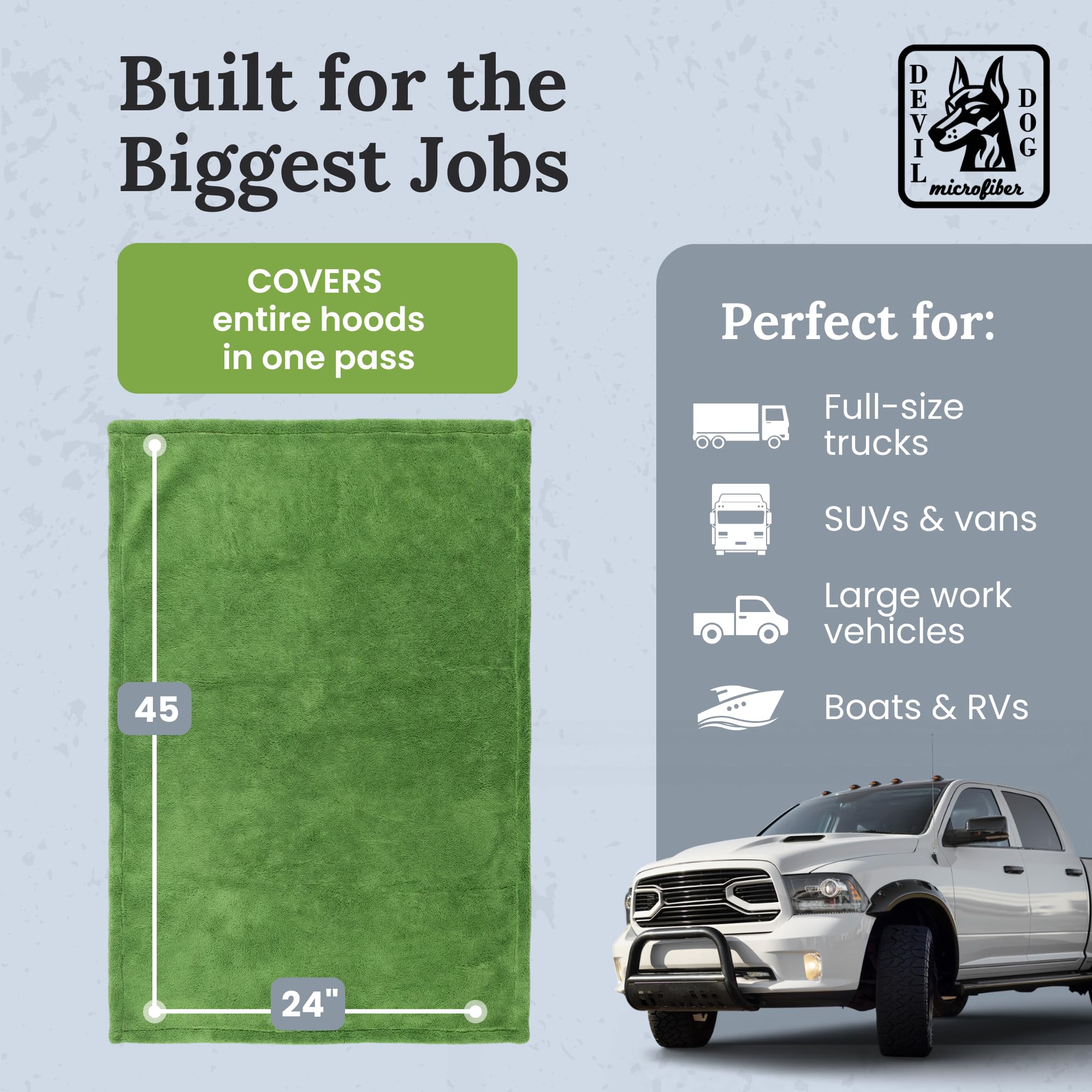 Wringing Devil Dog towel to show water release and strong absorbency performance