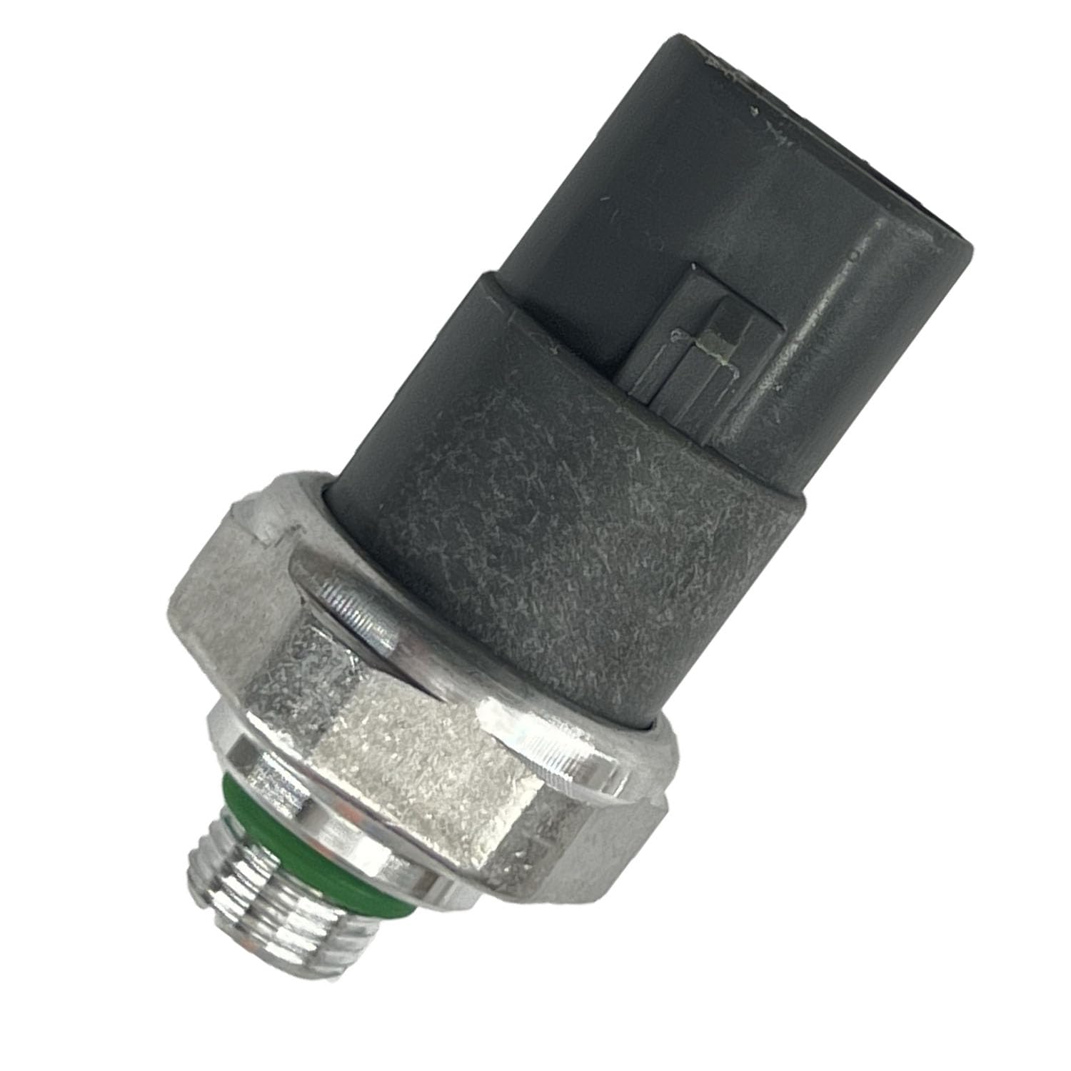 DEVMO A/C pressure switch next to ruler to show compact size and fitment