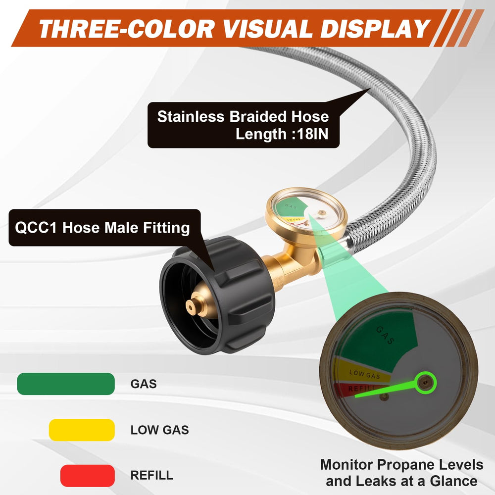 Devvicoo glow-in-dark gauge lit at night for easy tank-status checks and safer monitoring