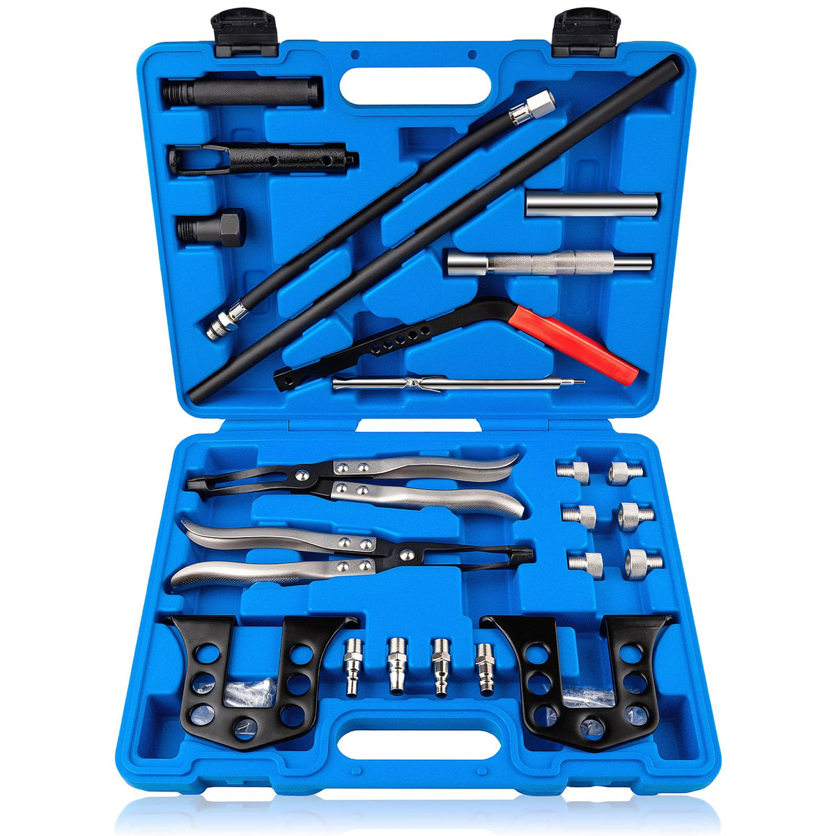 Devvicoo kit front view showing complete steel compressor set and case, durable and organized