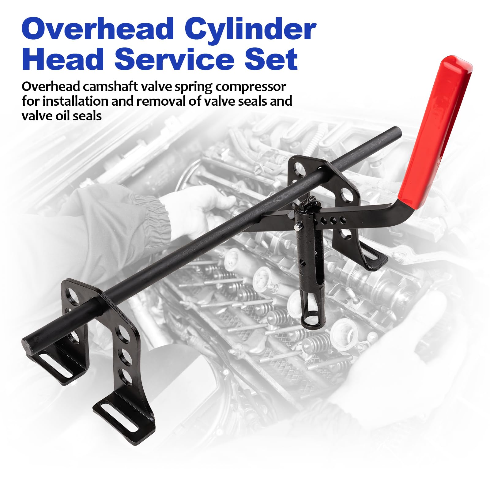 Devvicoo tool in use on engine demonstrating no-head-removal compression for time savings