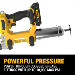DEWALT reinforced 47-inch hose detail showing flexibility and reach for tight spaces