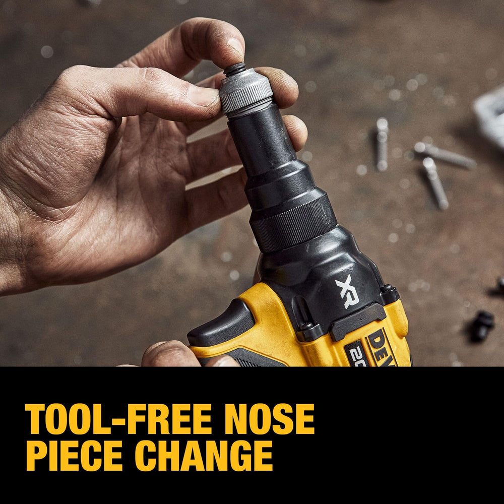 DEWALT tool held in hand demonstrating compact size and one-handed control