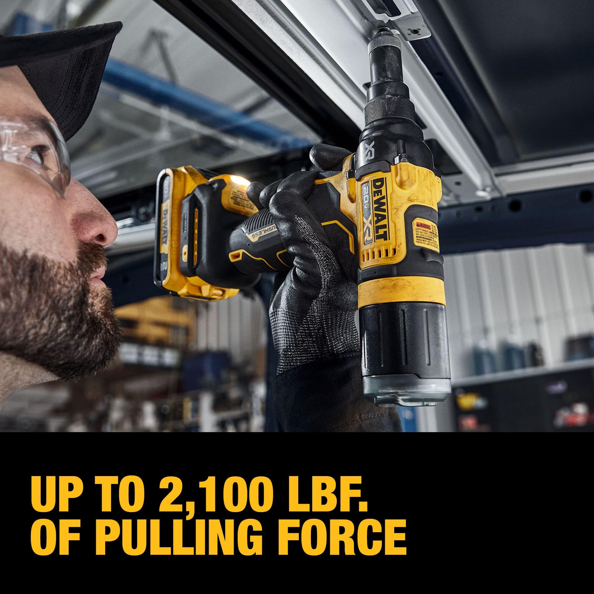 DEWALT close-up of nose piece showing quick change benefit and precision fit