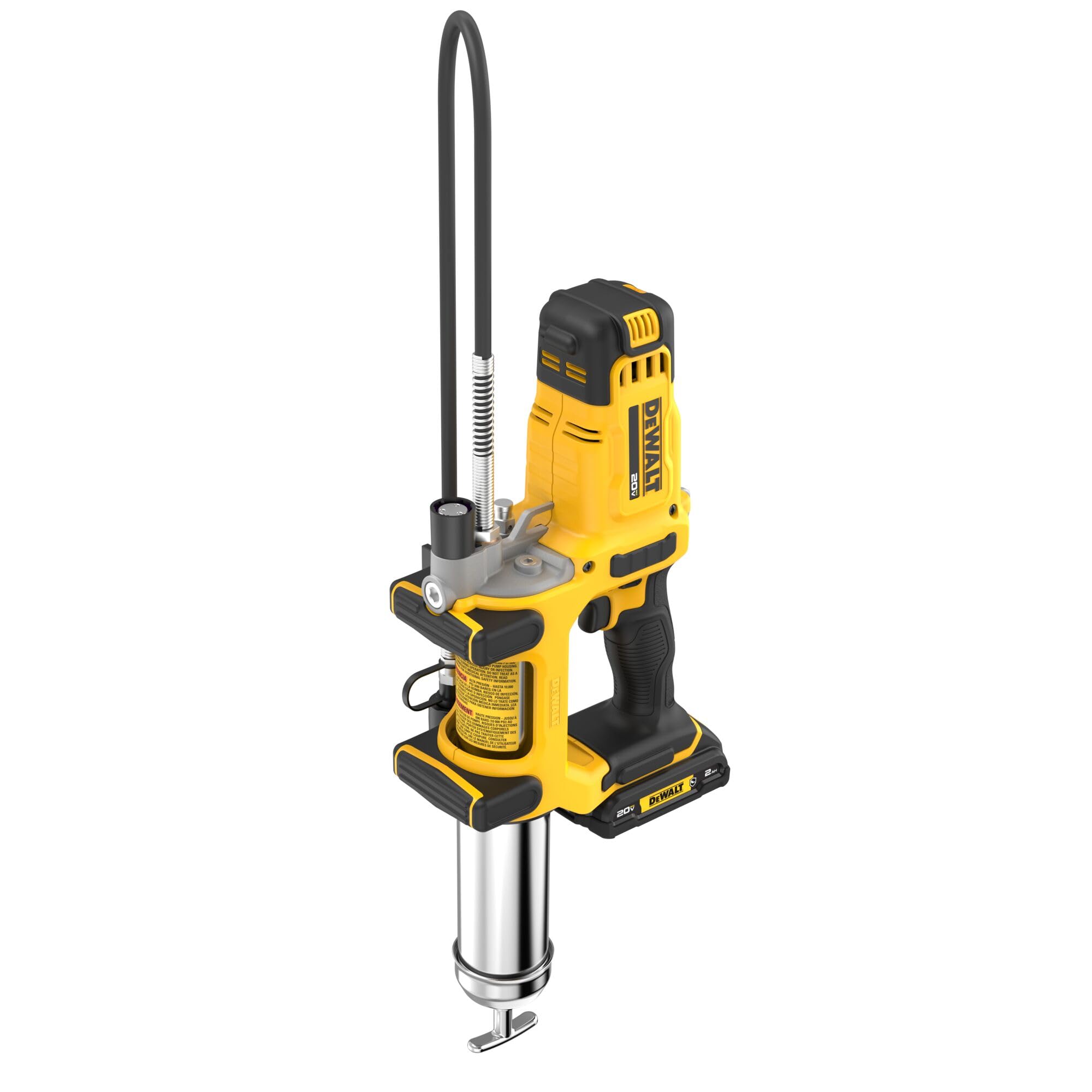 DEWALT size comparison with a hand illustrating compact portability and control