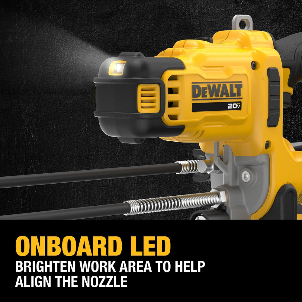 DEWALT trigger and handle view highlighting variable speed control for precise dispensing