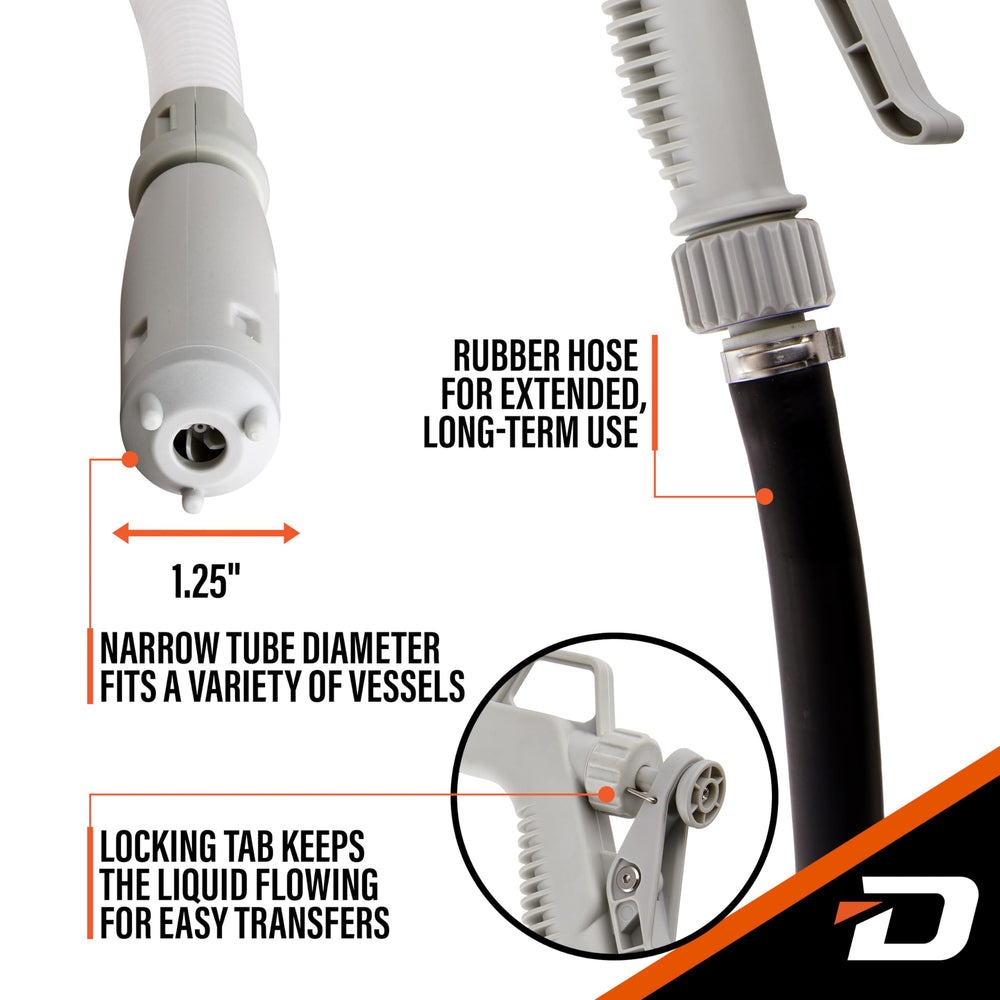 DeWay three adapters laid out to show compatibility with common gas cans benefit