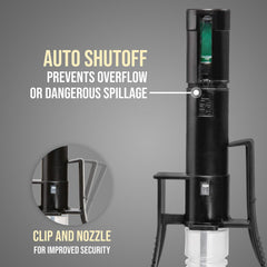 DEWAY auto-stop sensor closeup that prevents overfills and notifies user