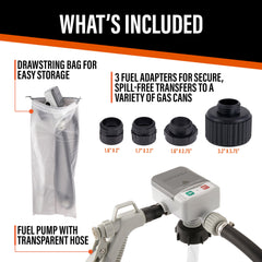 DeWay rigid 19-inch intake tube inserted into gas can for deep access benefit