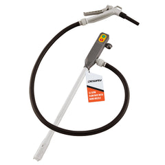 DEWAY stick pump front view showing compact body and slim intake, easy portable refueling