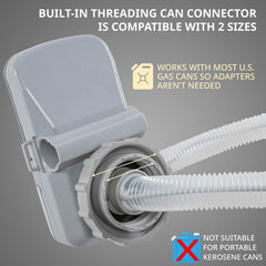 DEWAY WAYPUMP09 screw-on no-spill adapter closeup preventing leaks during transfer