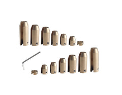 DEWHEL front pack showing 14 brass spoke weights and kit convenience