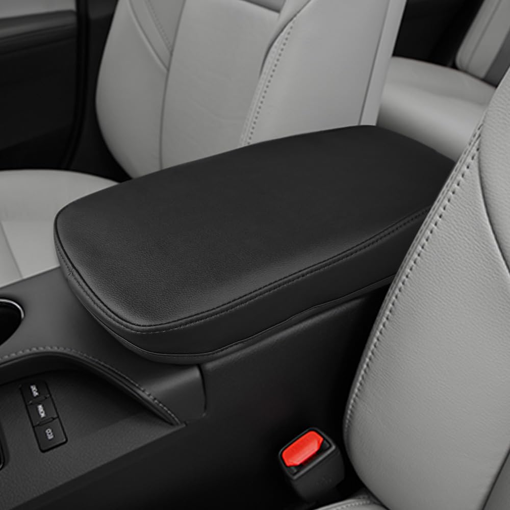 DEYTOP front view of black armrest cover showing sleek fit and protection
