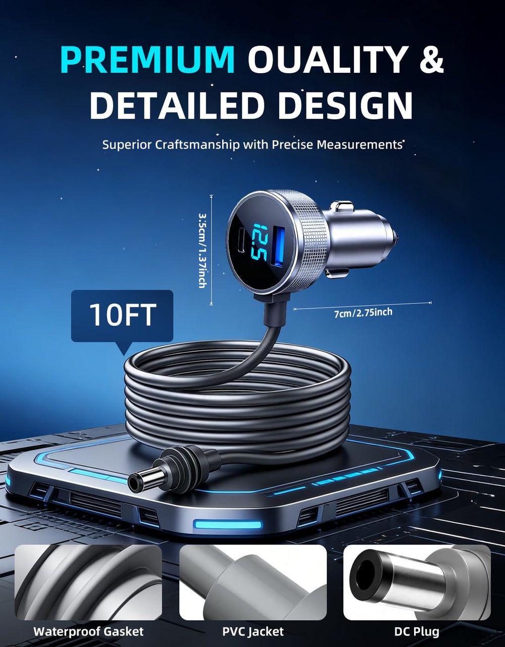 DFPEB Starlink Mini closeup of USB-C and USB-A ports for charging devices