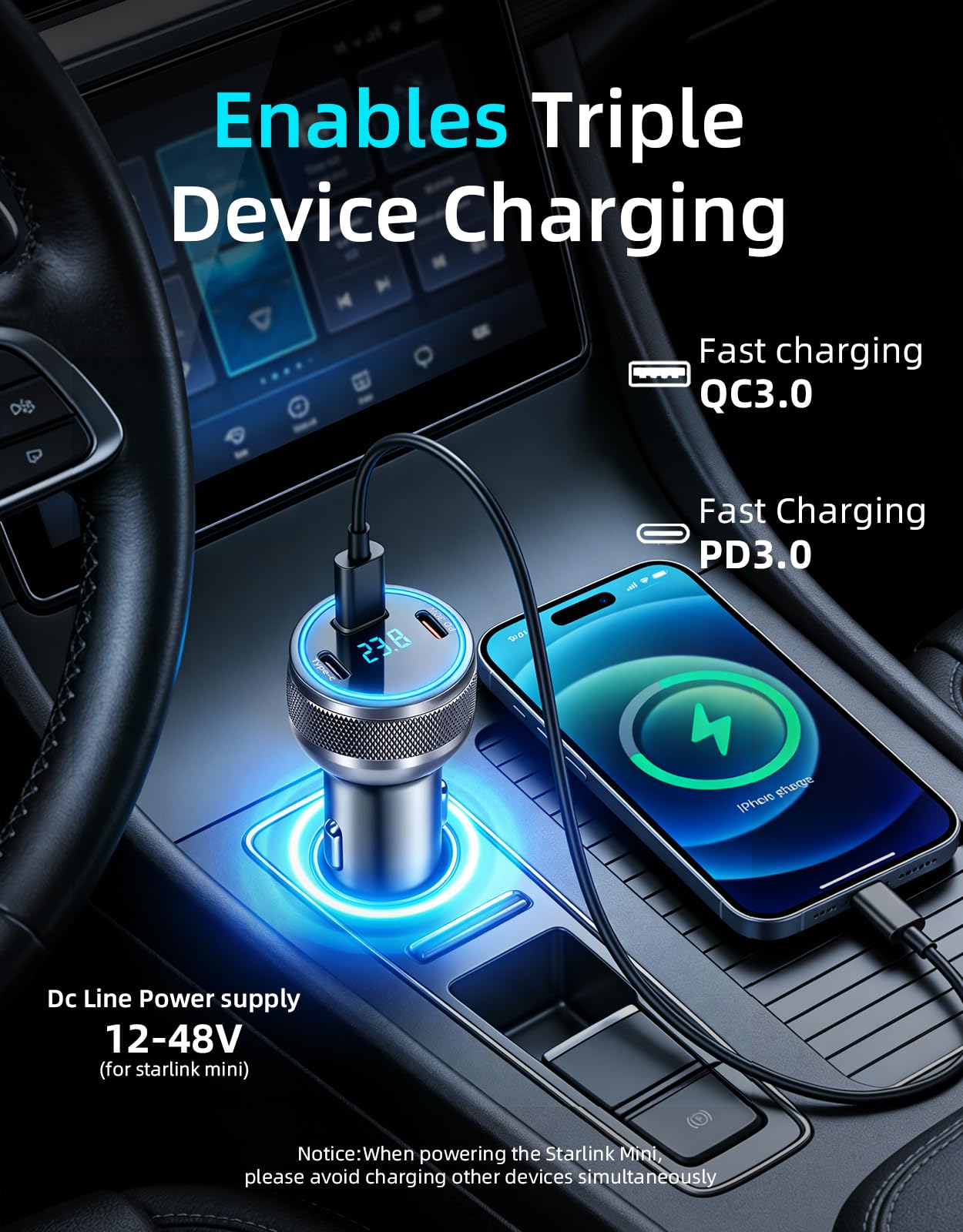DFPEB USB-C and USB-A ports visible for charging phones and accessories