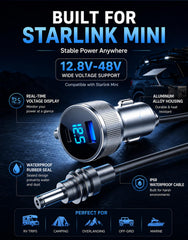 DFPEB Starlink Mini digital voltage display detail for battery monitoring benefit