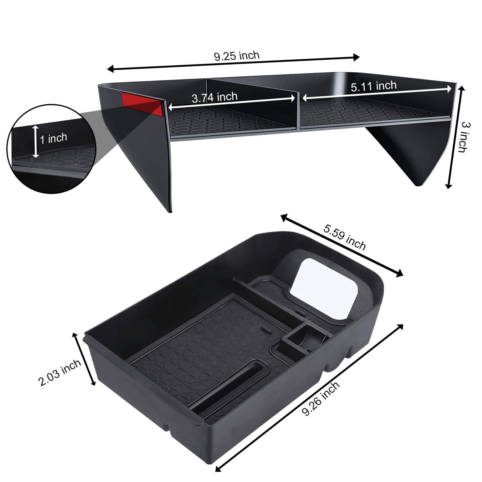 DIAMOOKY anti-slip rubber pad detail prevents items from sliding