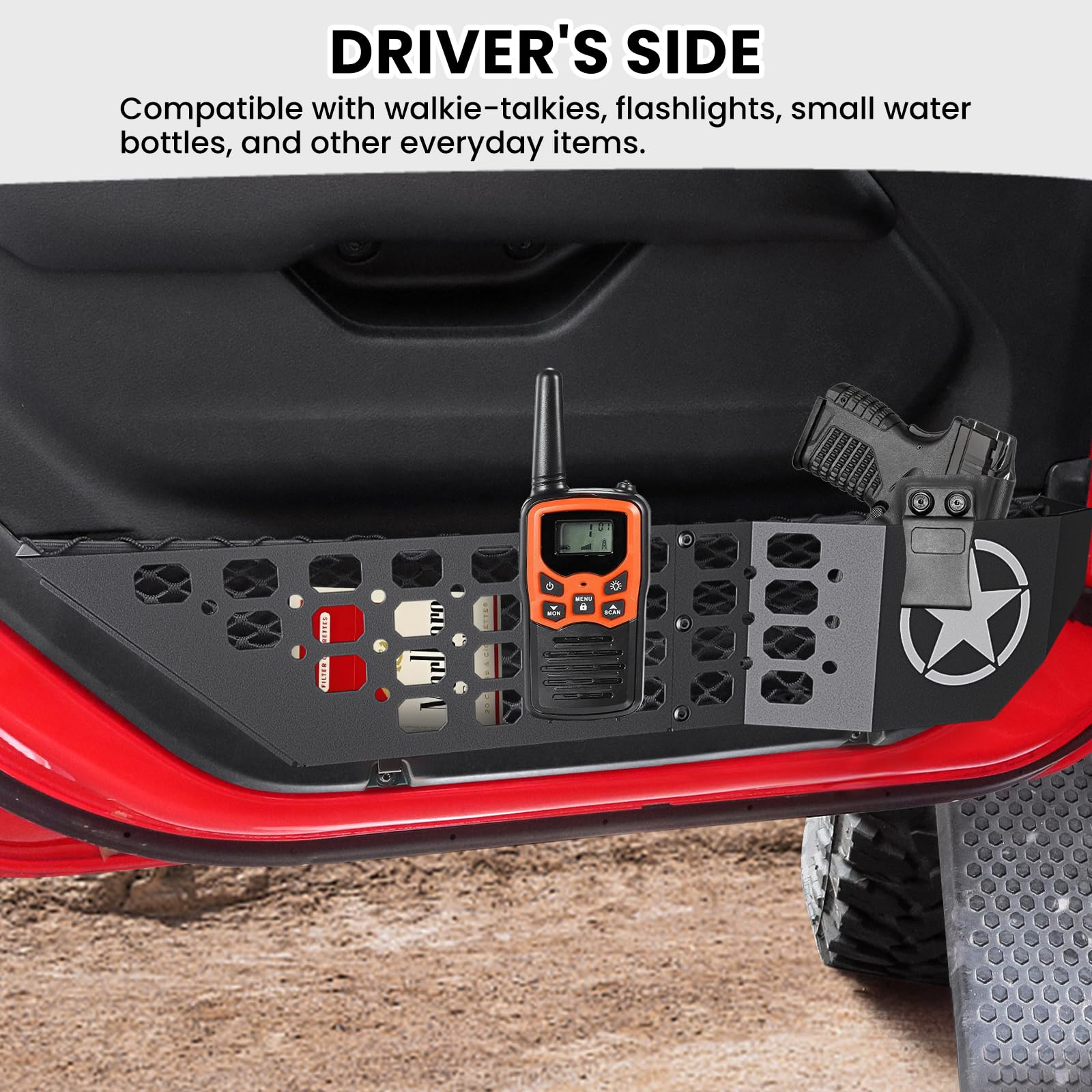 DIAMOOKY installed on driver door demonstrating secure fit and accessibility