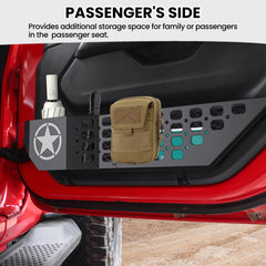 DIAMOOKY installed on passenger door showing extra storage capacity
