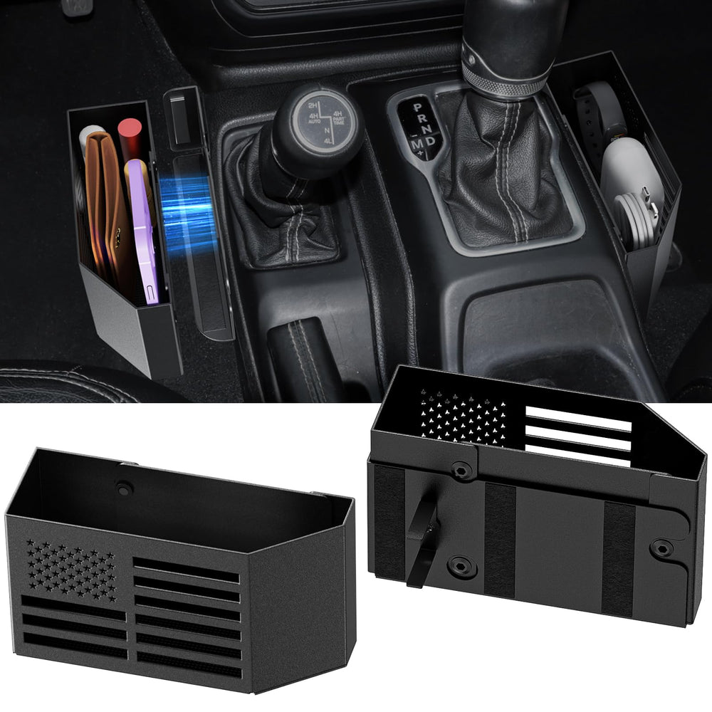 DIAMOOKY front view installed in Jeep console showing clean organization and quick access