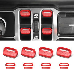 DIAMOOKY front view of 4PCS window switch covers showing fit and finish benefit