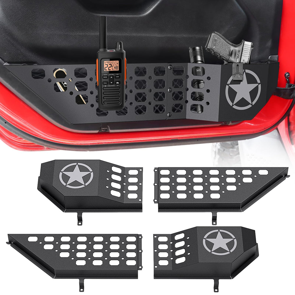 DIAMOOKY front view of metal door pocket showing clean fit and organized storage