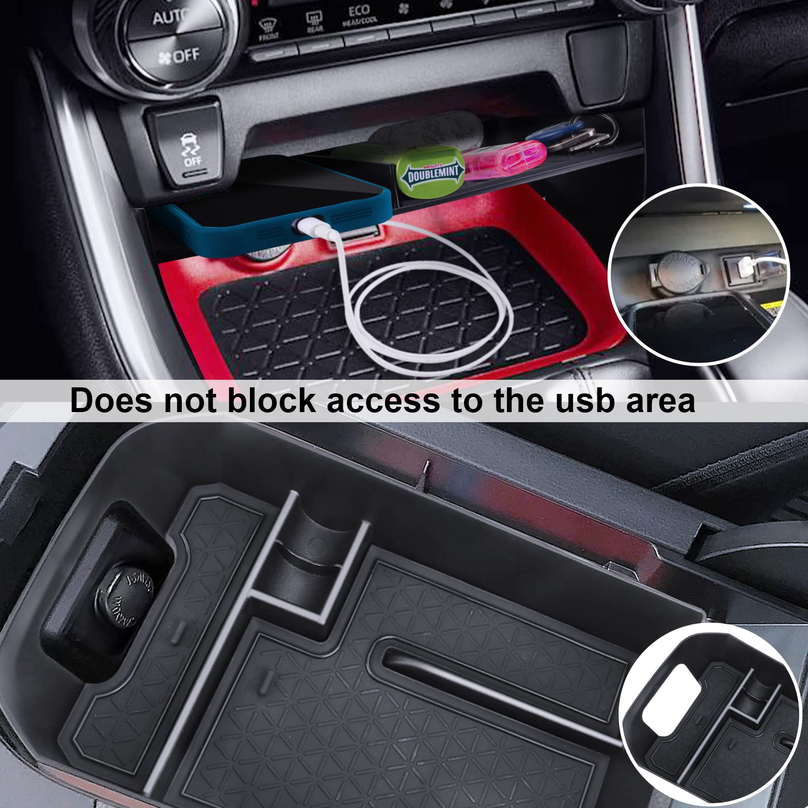 DIAMOOKY cutouts showing USB and DC port access without removal