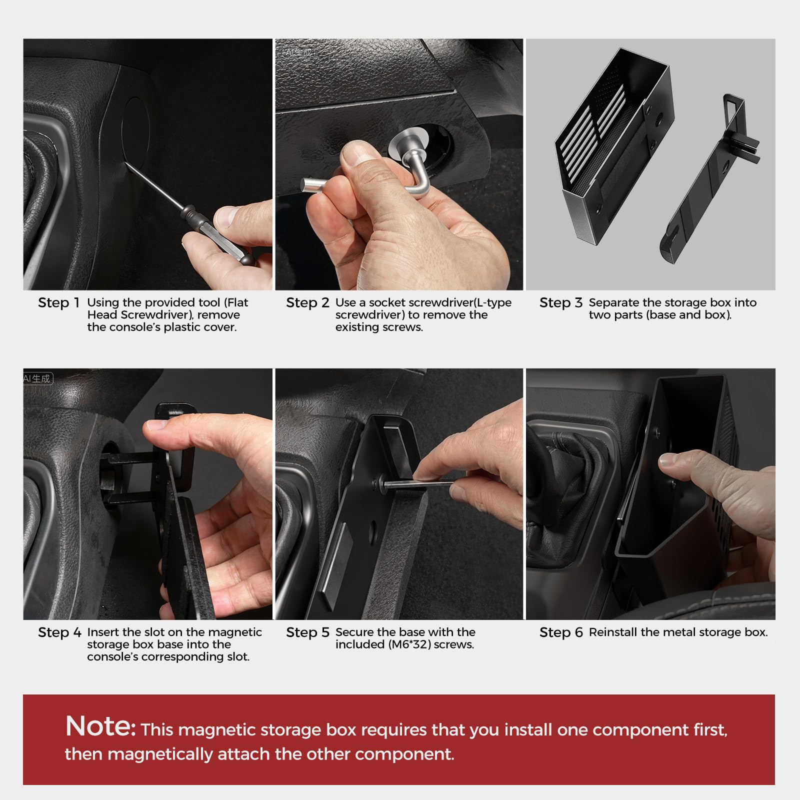 DIAMOOKY label and included screws and tools showing complete install kit