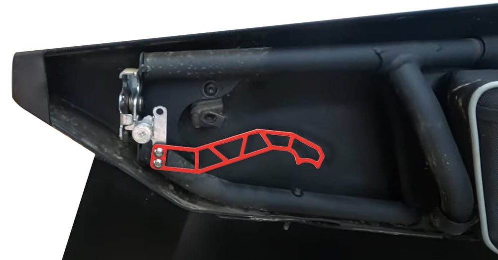 Dicater handle beside hand demonstrating size and ergonomic lift