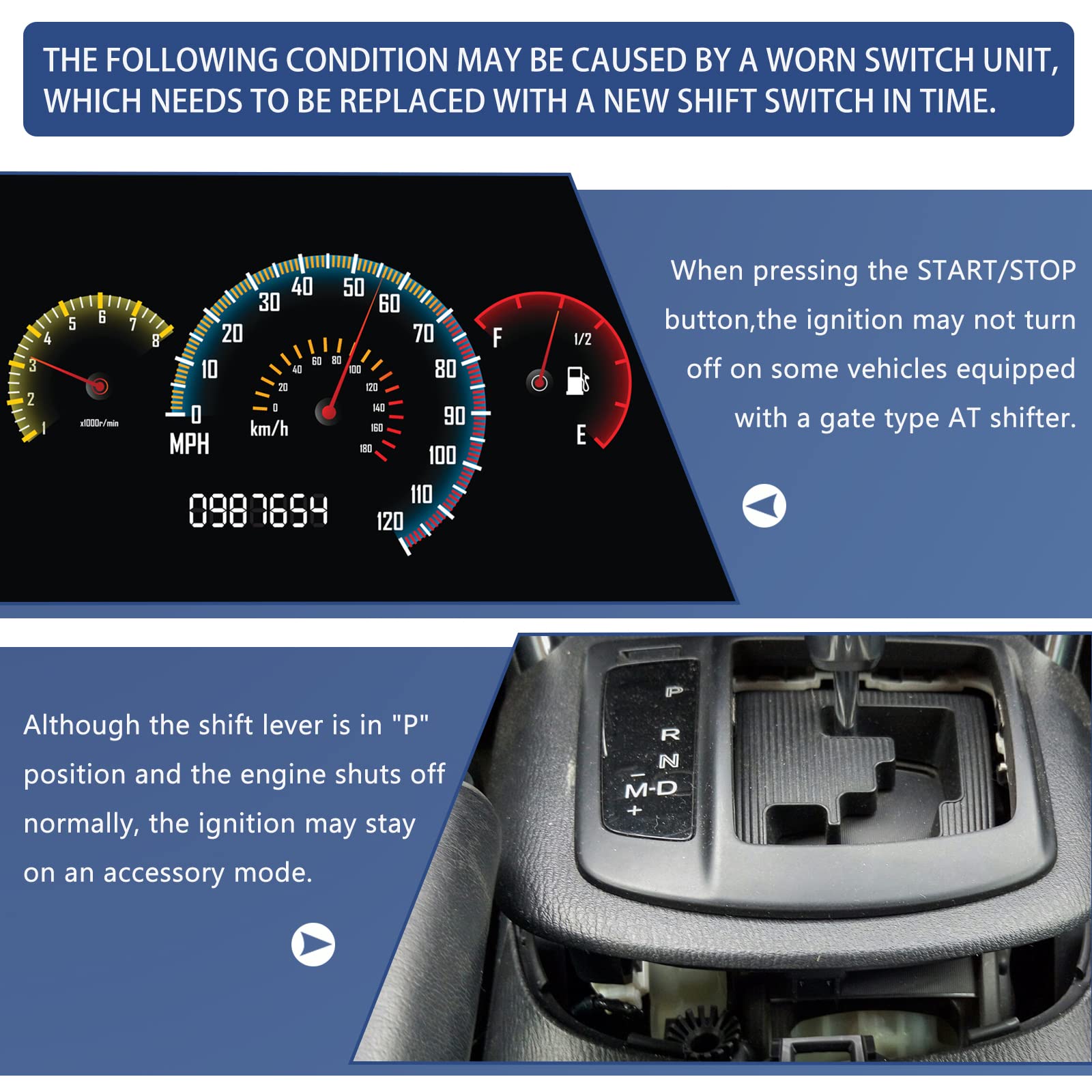 DICMIC shifter switch visible in car interior demonstrating restored function