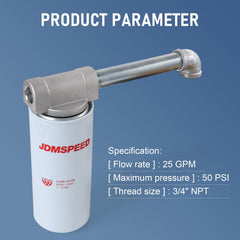 DICMIC 3/4 inch elbow and 3/4x7 nipple showing included fittings for easy hookup