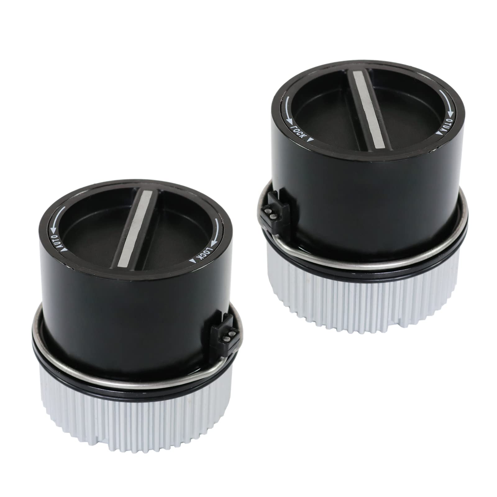 DICMIC front hub pair front view showing new hubs for reliable 4WD engagement