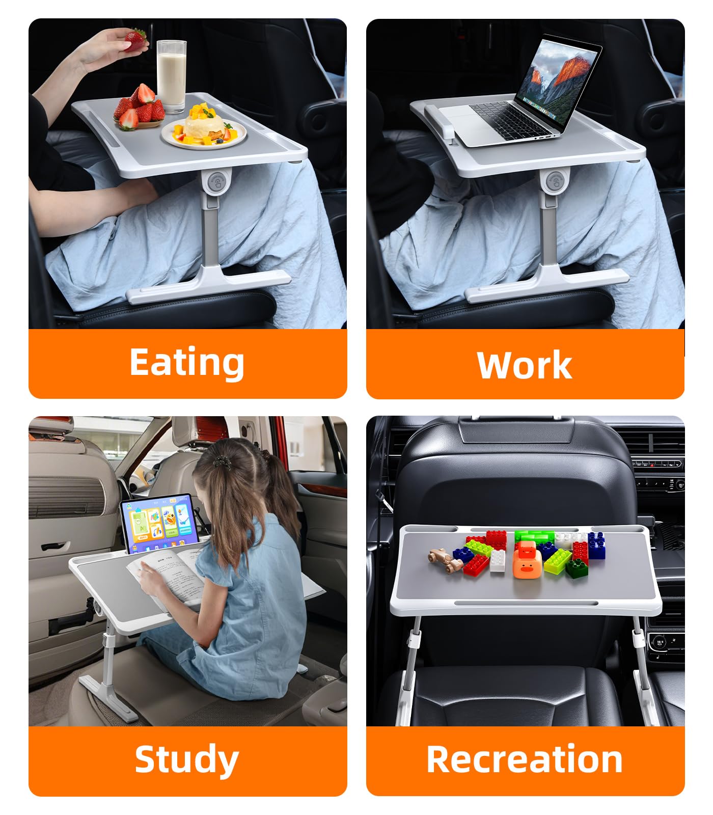 DICMKY in-car setup with laptop and tablet providing a stable workspace