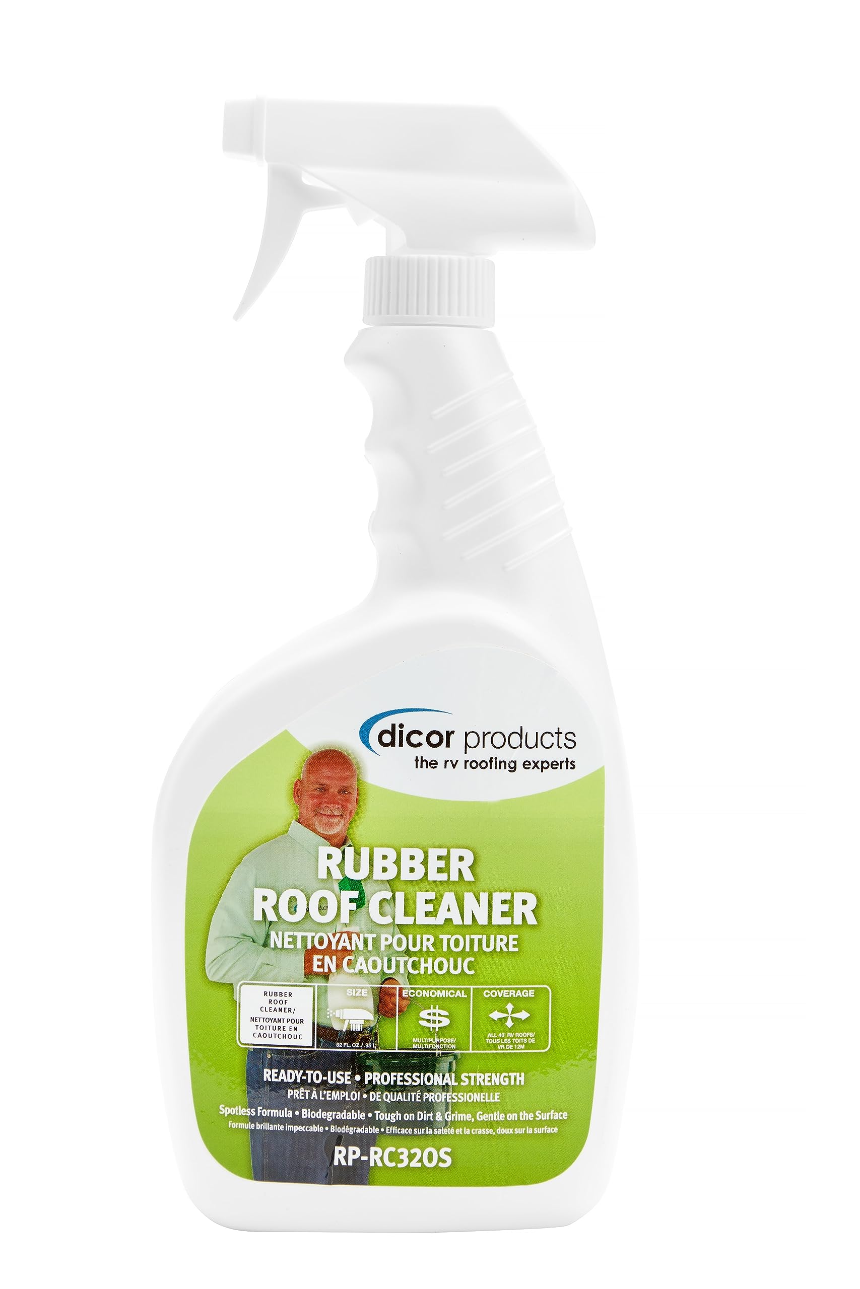 Dicor bottle front view showing product ready for use and easy handling benefit