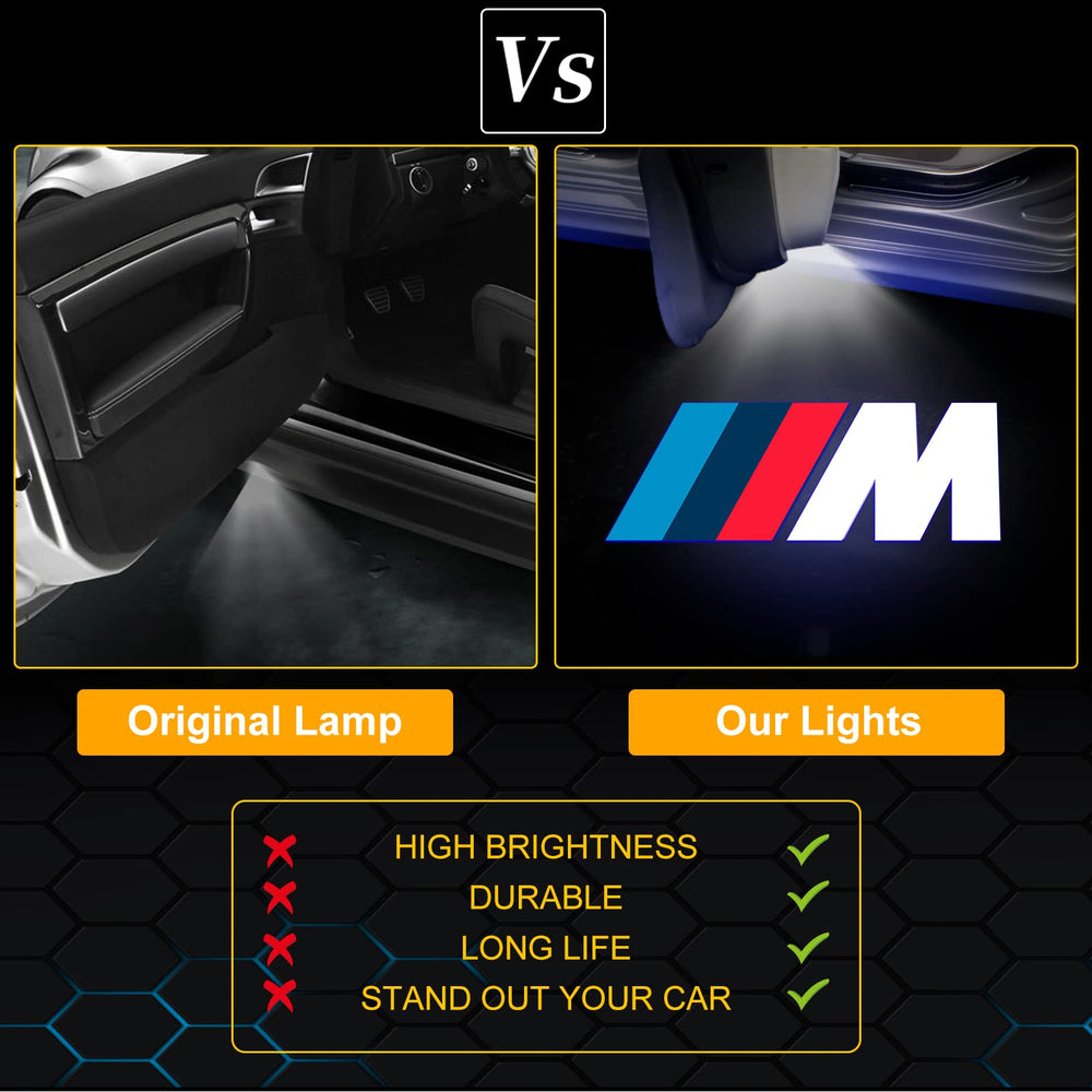 Dieyi installed on BMW door projecting clear light for safer entry