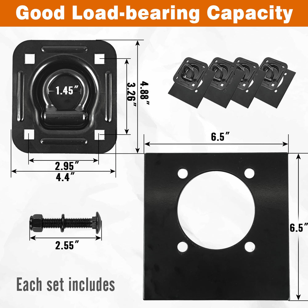 Digank backing plate detail 6.45-inch wide for stronger mounting and load distribution