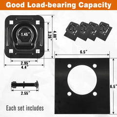Digank backing plate detail 6.45-inch wide for stronger mounting and load distribution