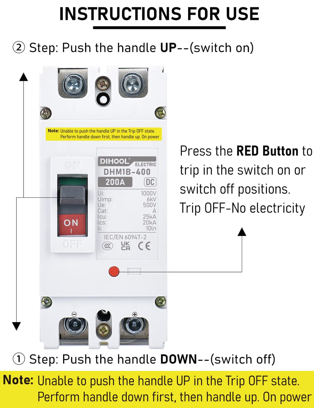 DIHOOL breaker next to a hand to show compact form factor and straightforward handling