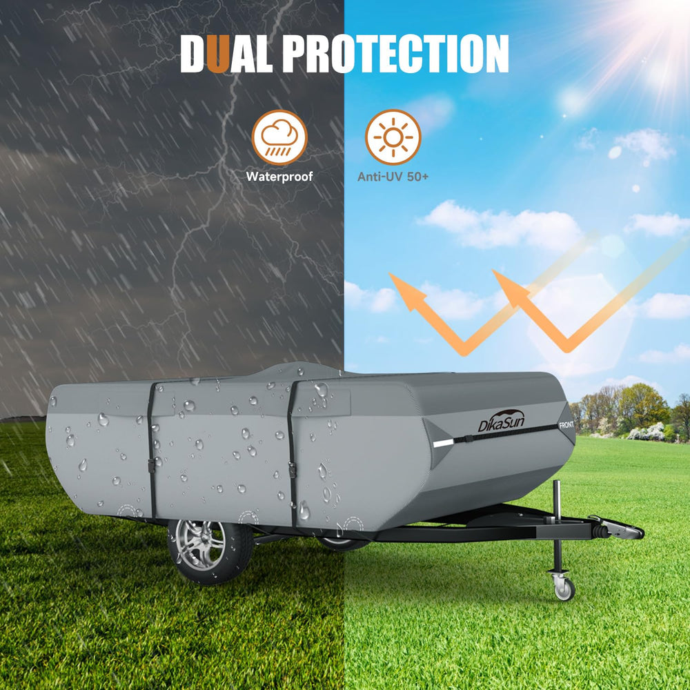 DikaSun close-up of 9-layer top illustrating heavy-duty waterproof protection