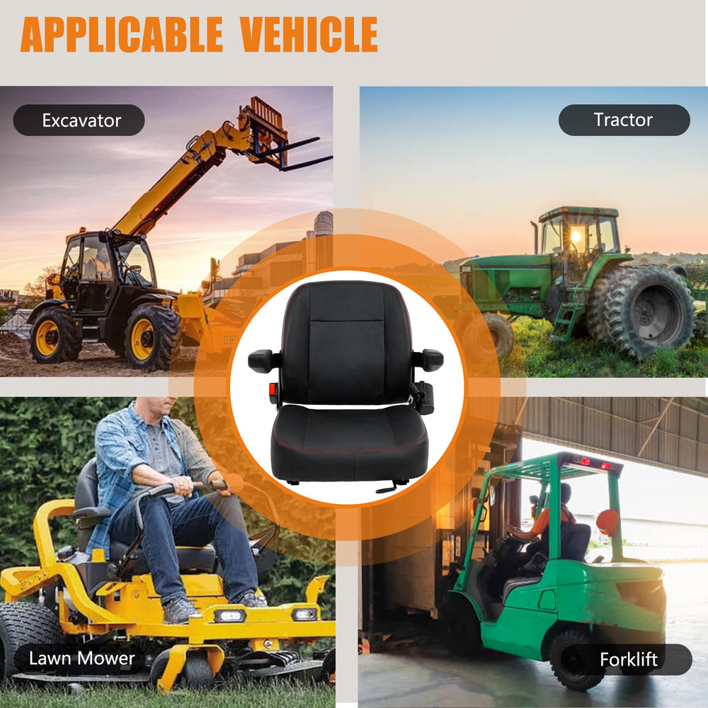 DIKSEAT installed on riding lawn mower showing comfort during operation
