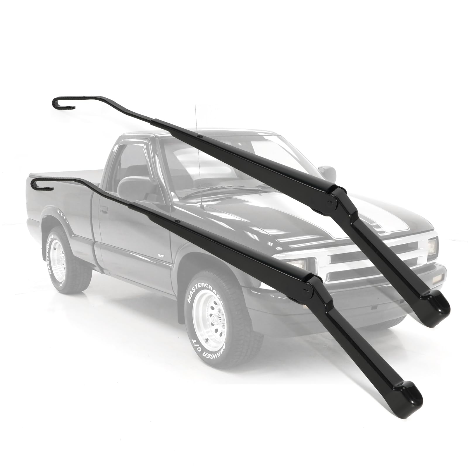 Dilomber front view wiper arms showing OE-style fit and restored visibility