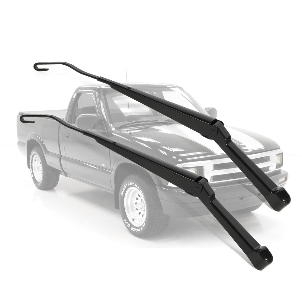 Dilomber front view wiper arms showing OE-style fit and restored visibility
