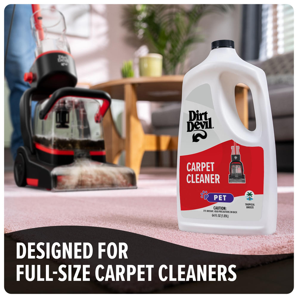 Dirt Devil before and after carpet spot showing stain removal benefit