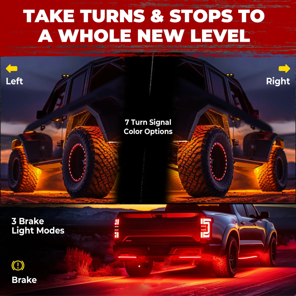 DITRIO brake signal demo displaying automatic bright red safety alert