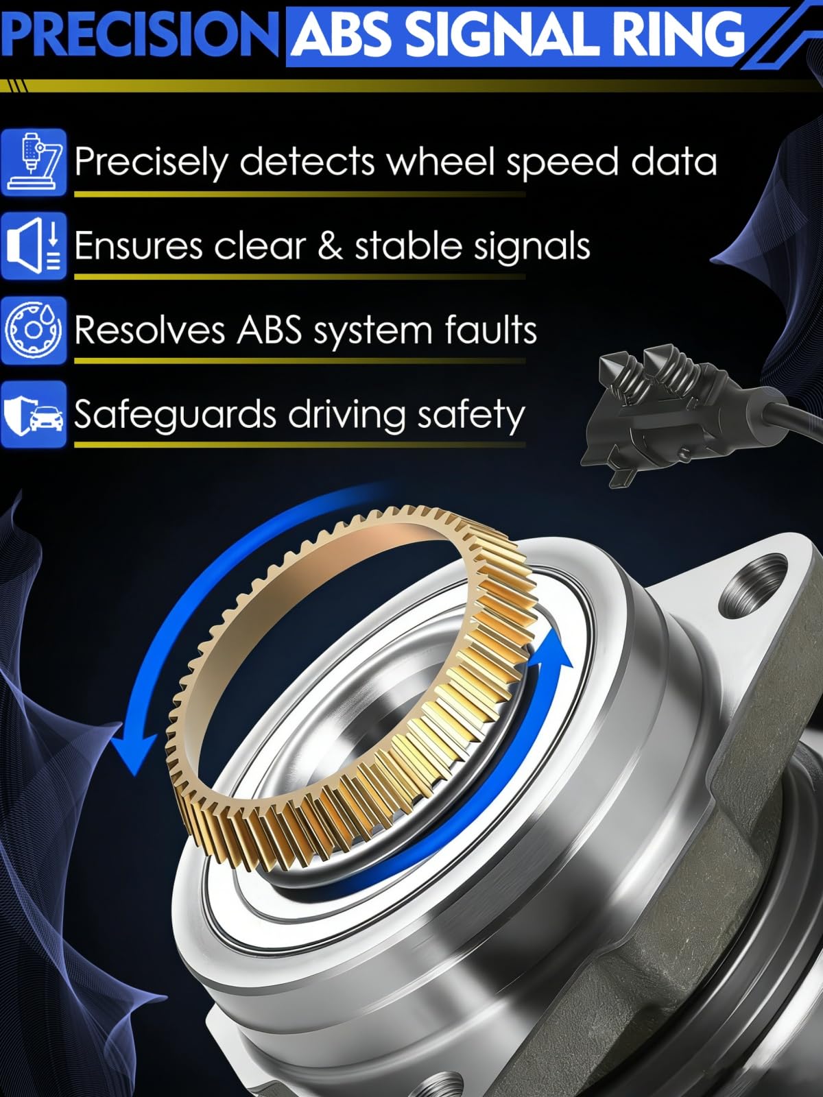 DJB ABS encoder closeup showing sensor ring to preserve ABS function