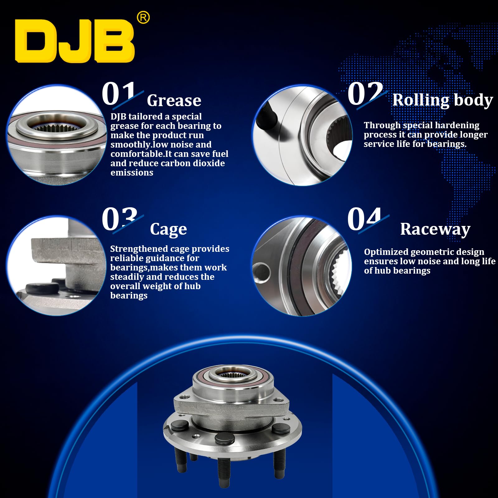 DJB installed on Buick Enclave wheel hub location restoring smooth ride